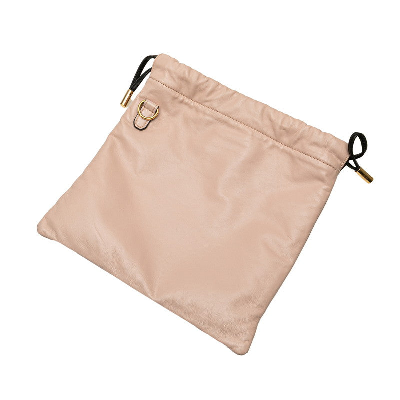 フェンディ スリムクラッチ ショルダーバッグ 8BT337 ピンク レザー レディース FENDI 【中古】