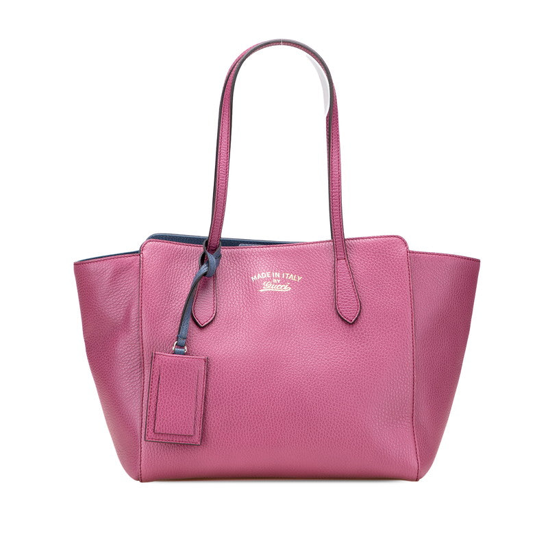 グッチ スウィング ショルダーバッグ トートバッグ 354408 パープル レザー レディース GUCCI 【中古】