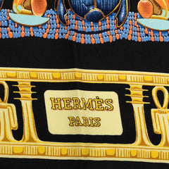エルメス カレ90 TUTANKHAMUN ツタンカーメン スカーフ ブラック シルク レディース HERMES 中古
