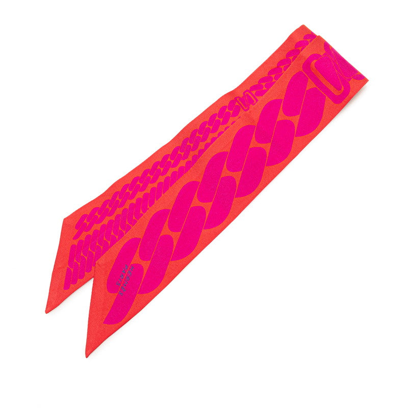 エルメス ツイリー クリック セ ヌエ スカーフ レッド パープル シルク レディース HERMES 【中古】