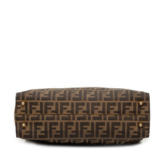 フェンディ ズッカ ショルダーバッグ ブラウン キャンバス レザー レディース FENDI 中古