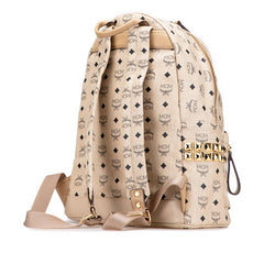 エム シー エム ヴィセトス モノグラム スタッズ リュック バックパック ベージュ レザー レディース MCM 【中古】