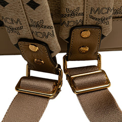 エム シー エム ヴィセトス モノグラム スタッズ リュック バックパック ベージュ レザー レディース MCM 【中古】