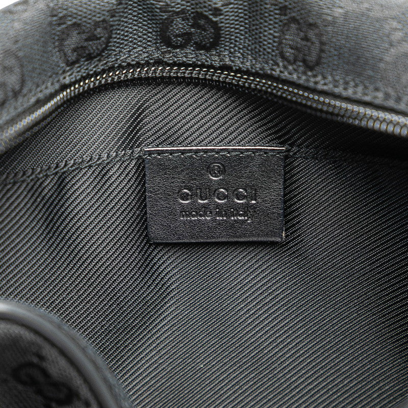 グッチ GGキャンバス 斜め掛け ショルダーバッグ 28562 ブラック キャンバス レザー レディース GUCCI 【中古】