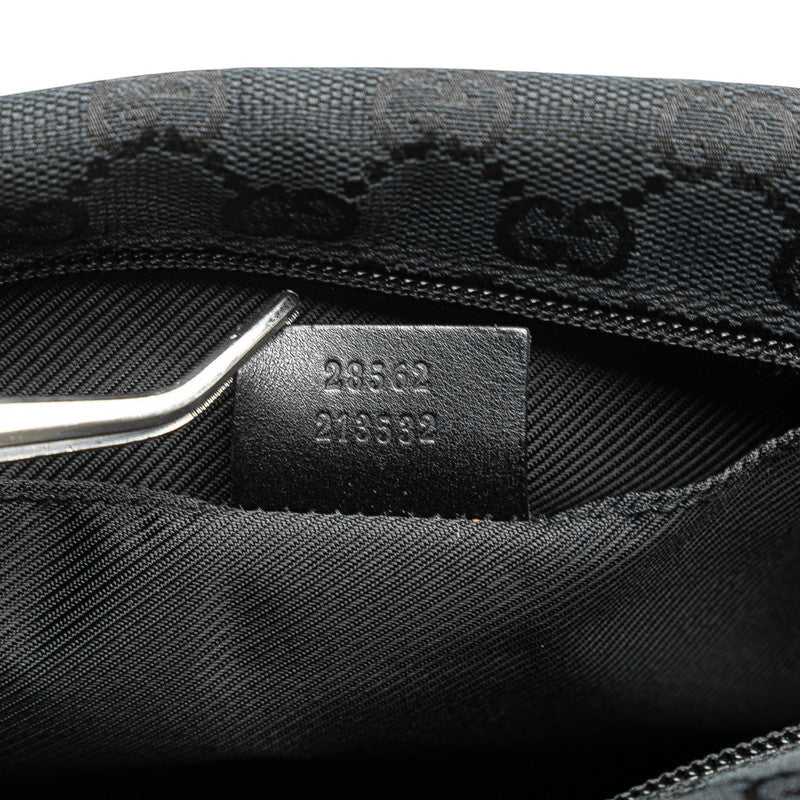 グッチ GGキャンバス 斜め掛け ショルダーバッグ 28562 ブラック キャンバス レザー レディース GUCCI 【中古】