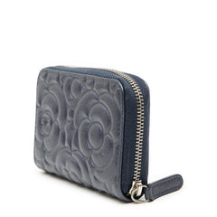 シャネル カメリア ココマーク コインケース 小銭入れ パープル ネイビー レザー レディース CHANEL 【中古】