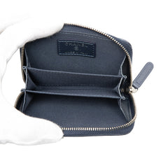シャネル カメリア ココマーク コインケース 小銭入れ パープル ネイビー レザー レディース CHANEL 【中古】