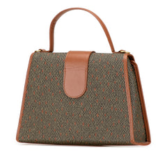 サンローラン ロゴ ハンドバッグ ショルダーバッグ 2WAY カーキグリーン ブラウン レザー レディース SAINT LAURENT 【中古】