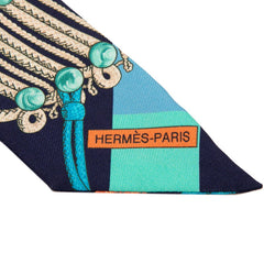エルメス ツイリー BRANDEBOURGS スカーフ ブルー マルチカラー シルク レディース HERMES 【中古】