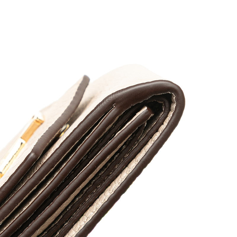 ルイ ヴィトン ポルトフォイユ ロック ミニ 三つ折り財布 M69340 グレージュ レザー レディース LOUIS VUITTON 【中古】
