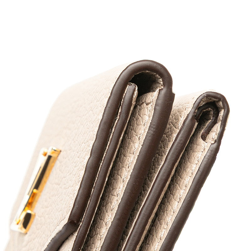 ルイ ヴィトン ポルトフォイユ ロック ミニ 三つ折り財布 M69340 グレージュ レザー レディース LOUIS VUITTON 【中古】
