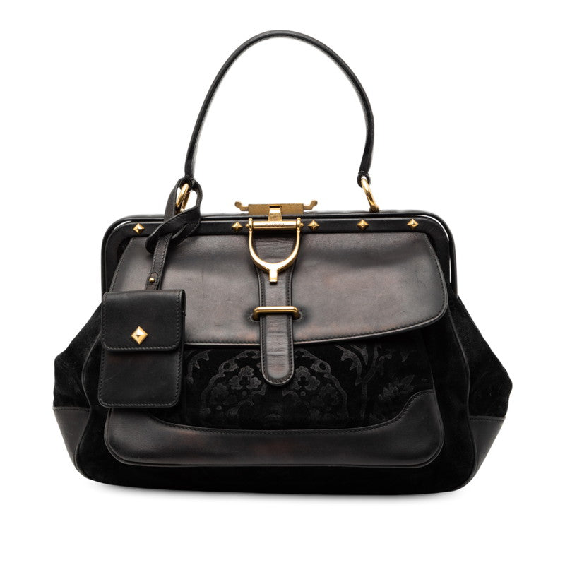 グッチ ハンドバッグ 303886 ブラック スウェード レザー レディース GUCCI 【中古】