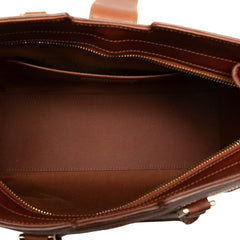 サンローラン カサンドラ ベイビーカバス YSLロゴ ハンドバッグ ショルダーバッグ 2WAY 424868 ベージュ ブラウン ストロー レザー レディース SAINT LAURENT 中古