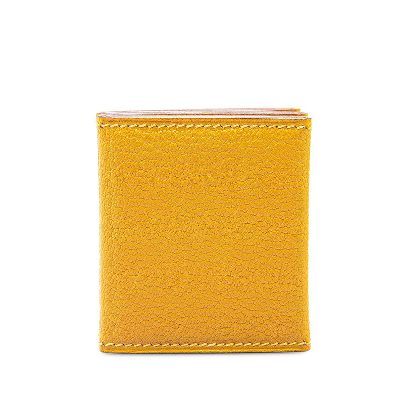 エルメス ミニフォトケース6 イエロー シェーブル レディース HERMES 【中古】