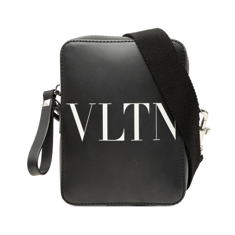 ヴァレンチノ ガラヴァーニ VLTNロゴ 斜め掛け ショルダーバッグ ブラック レザー レディース Valentino 【中古】
