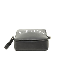ヴァレンチノ ガラヴァーニ VLTNロゴ 斜め掛け ショルダーバッグ ブラック レザー レディース Valentino 【中古】