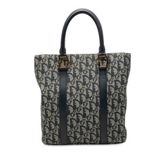 ディオール トロッター ハンドバッグ ネイビー キャンバス レザー レディース Dior 中古