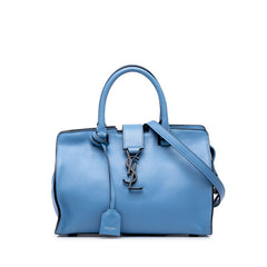 サンローラン YSLロゴ ベイビーカバス ハンドバッグ ショルダーバッグ 2WAY 400914 ブルー レザー レディース SAINT LAURENT 中古