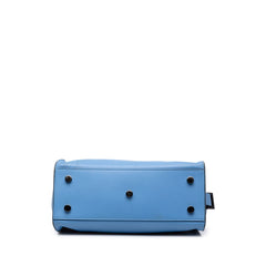 サンローラン YSLロゴ ベイビーカバス ハンドバッグ ショルダーバッグ 2WAY 400914 ブルー レザー レディース SAINT LAURENT 中古
