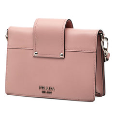 プラダ プレックスリボンバッグ ショルダーバッグ ピンク ライトブルー レザー レディース PRADA 【中古】