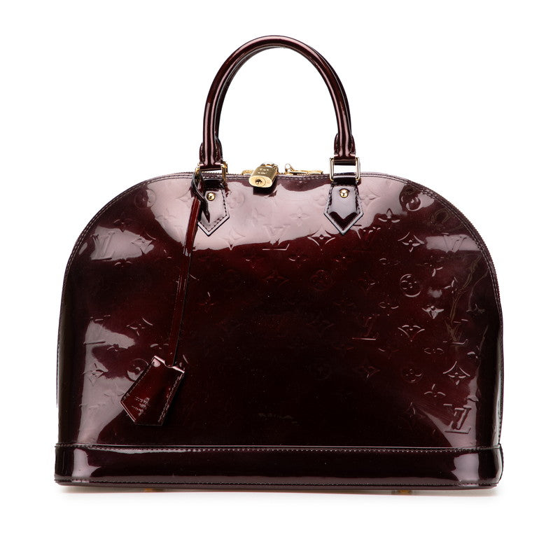ルイ ヴィトン モノグラム ヴェルニ アルマGM ハンドバッグ M93595 アマラント パープル パテントレザー レディース LOUIS VUITTON 【中古】