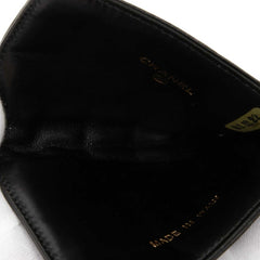 シャネル ココマーク チョコバー カードケース ブラック ラムスキン レディース CHANEL 【中古】
