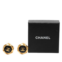 シャネル ヴィンテージ ココマーク ラウンド イヤリング ゴールド ブラック メッキ レディース CHANEL 【中古】