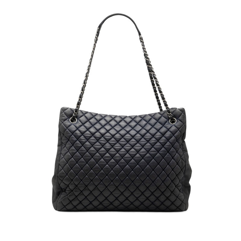 シャネル マトラッセ キルティング チェーン トートバッグ ショルダーバッグ ネイビー シルバー レザー レディース CHANEL 中古