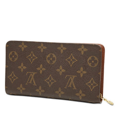 ルイ ヴィトン モノグラム ポルトモネジップ ラウンドファスナー 長財布 M61727 ブラウン PVC レザー レディース LOUIS VUITTON 【中古】