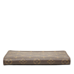 ルイ ヴィトン モノグラム ポルトモネジップ ラウンドファスナー 長財布 M61727 ブラウン PVC レザー レディース LOUIS VUITTON 【中古】