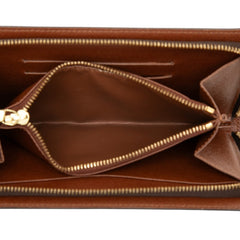 ルイ ヴィトン モノグラム ポルトモネジップ ラウンドファスナー 長財布 M61727 ブラウン PVC レザー レディース LOUIS VUITTON 【中古】