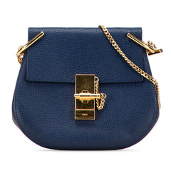 クロエ ドリュー 斜め掛け チェーン ショルダーバッグ ブルー レザー レディース Chloe 【中古】