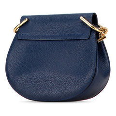 クロエ ドリュー 斜め掛け チェーン ショルダーバッグ ブルー レザー レディース Chloe 【中古】