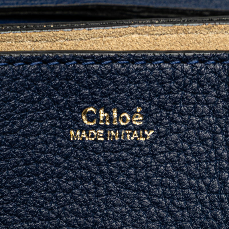 クロエ ドリュー 斜め掛け チェーン ショルダーバッグ ブルー レザー レディース Chloe 【中古】