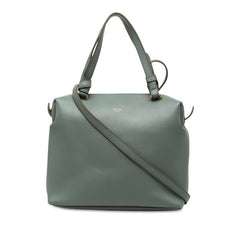 セリーヌ スモール ソフトキューブ 斜め掛け ショルダーバッグ 2WAY ハンドバッグ ブルーグレー レザー レディース CELINE 【中古】