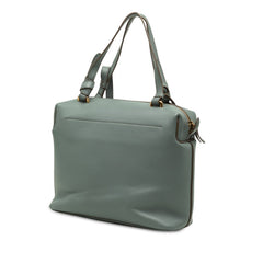 セリーヌ スモール ソフトキューブ 斜め掛け ショルダーバッグ 2WAY ハンドバッグ ブルーグレー レザー レディース CELINE 【中古】