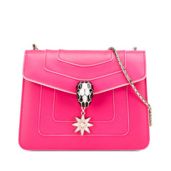 ブルガリ セルペンティ フォーエバー チェーン ショルダーバッグ ピンク レザー レディース BVLGARI 【中古】