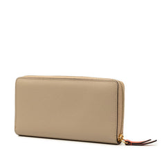 グッチ ダブルG ジップアラウンドウォレット 長財布 456117 ベージュ レッド レザー レディース GUCCI 【中古】