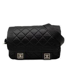 シャネル スポーツライン ココマーク 斜め掛け ショルダーバッグ メッセンジャー ブラック ナイロン レディース CHANEL 中古