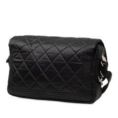 シャネル スポーツライン ココマーク 斜め掛け ショルダーバッグ メッセンジャー ブラック ナイロン レディース CHANEL 中古
