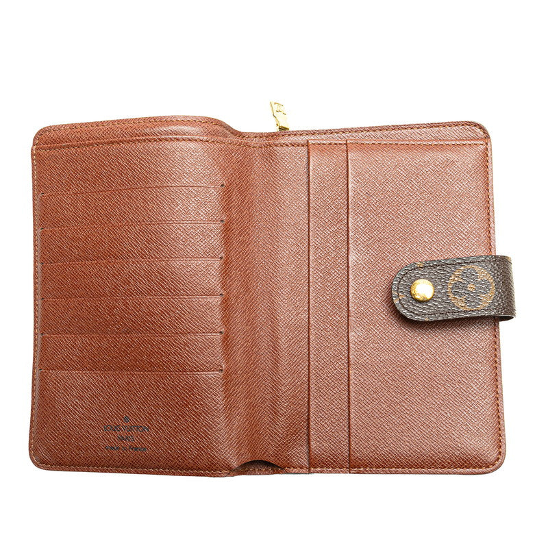 ルイ ヴィトン モノグラム ポルトパピエ 二つ折り財布 M61207 ブラウン PVC レザー レディース LOUIS VUITTON 【中古】