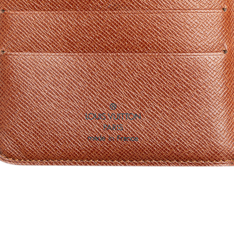 ルイ ヴィトン モノグラム ポルトパピエ 二つ折り財布 M61207 ブラウン PVC レザー レディース LOUIS VUITTON 【中古】