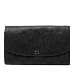 ルイ ヴィトン モノグラム マヒナ ポルトフォイユ イリス 長財布 M60143 ブラック レザー レディース LOUIS VUITTON 中古