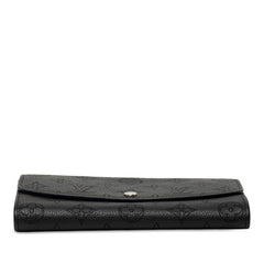 ルイ ヴィトン モノグラム マヒナ ポルトフォイユ イリス 長財布 M60143 ブラック レザー レディース LOUIS VUITTON 中古