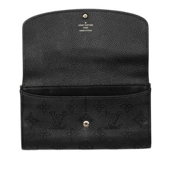 ルイ ヴィトン モノグラム マヒナ ポルトフォイユ イリス 長財布 M60143 ブラック レザー レディース LOUIS VUITTON 中古