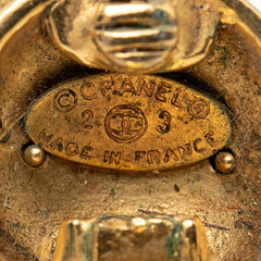 シャネル ココマーク ラウンド イヤリング 23刻印 ヴィンテージ ゴールド メッキ ラインストーン レディース CHANEL 【中古】