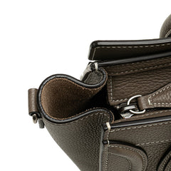 セリーヌ ラゲージ ナノショッパー ハンドバッグ ショルダーバッグ 2WAY グレージュ レザー レディース CELINE 【中古】