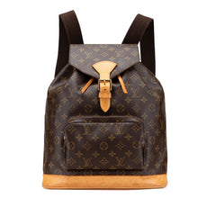 ルイ ヴィトン モノグラム モンスリGM リュック バックパック M51135 ブラウン PVC レザー レディース LOUIS VUITTON 【中古】