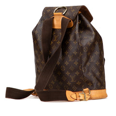 ルイ ヴィトン モノグラム モンスリGM リュック バックパック M51135 ブラウン PVC レザー レディース LOUIS VUITTON 【中古】