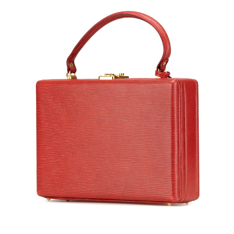フェンディ ミニトランク アタッシュケース ショルダーバッグ 2WAY レッド レザー レディース FENDI 【中古】